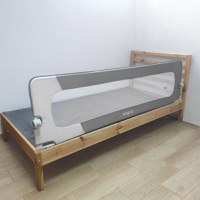 Bariera protectie pat copii, rabatabila, 180 cm, Alb Gri - 1
