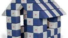 Blocuri JOY Magnetice de construit, JollyHeap, 150 cuburi, Alb Fildes-Albastru