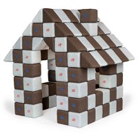 Blocuri JOY Magnetice de construit, JollyHeap, 150 cuburi, Alb Fildes-Maro - 1