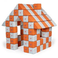 Blocuri JOY Magnetice de construit, JollyHeap, 150 cuburi, Alb Fildes-Portocaliu - 1