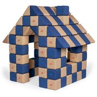Blocuri JOY Magnetice de construit, JollyHeap, 150 cuburi, Bej-Albastru - 1