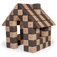 Blocuri JOY Magnetice de construit, JollyHeap, 150 cuburi, Bej-Maro - 1