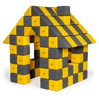 Blocuri JOY Magnetice de construit, JollyHeap, 150 cuburi, Galben-Gri Inchis - 1
