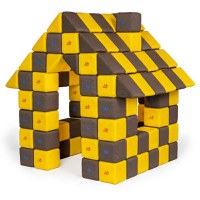 Blocuri JOY Magnetice de construit, JollyHeap, 150 cuburi, Galben-Maro - 1
