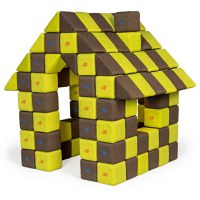 Blocuri JOY Magnetice de construit, JollyHeap, 150 cuburi, Verde-Maro - 1