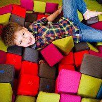 Blocuri JOY Magnetice de construit, JollyHeap, 150 cuburi, Verde-Roz - 1