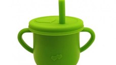 Cana din silicon cu capac si pai, pentru bebelusi, Empria, Diverse culori