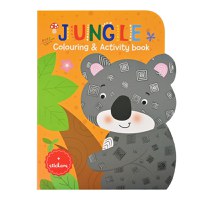 Carte de colorat cu activitati si abtibilduri -animale din jungla - 1