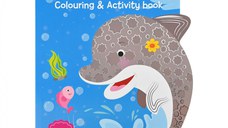 Carte de colorat cu activitati si abtibilduri -animale marine