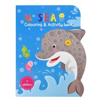 Carte de colorat cu activitati si abtibilduri -animale marine - 1