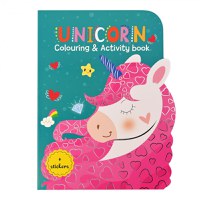 Carte de colorat cu activitati si abtibilduri - unicorn - 1