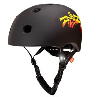 Casca bicicleta adulti, curele reflectorizante, Marime S M (52-56cm), model Ramp, Grafitti Negru - 1