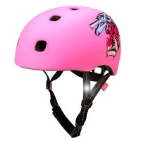 Casca bicicleta adulti, curele reflectorizante, Marime S M (52-56cm), model Ramp, Grafitti Roz - 1