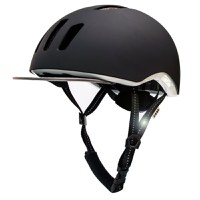 Casca bicicleta adulti, curele reflectorizante si lumina LED, dimensiune reglabila 53-59 cm, model Metro, Negru - 1