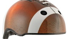Casca bicicleta copii, dimensiune reglabila 49-55 cm, 2-7 ani, Football Maro