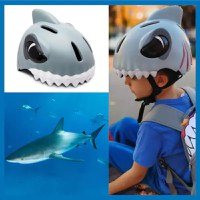 Casca bicicleta copii, model 3D, dimensiune reglabila 49-55 cm, 2-7 ani, Shark Gri - 1