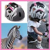 Casca bicicleta copii, model 3D, dimensiune reglabila 49-55 cm, 2-7 ani, Zebra Negru-Alb - 1