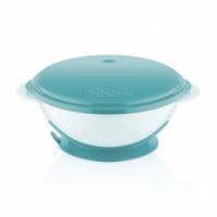 Castron cu ventuza si capac BabyJem, Bleu - 1