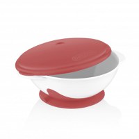 Castron cu ventuza si capac BabyJem, Roz - 1