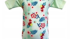 Costume de Baie   Inot pentru bebelusi si copii, Protectie Soare UPF50+, Mint Floral, Marimea 00