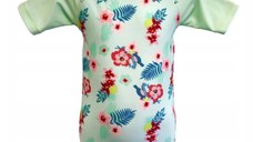 Costume de Baie   Inot pentru bebelusi si copii, Protectie Soare UPF50+, Mint Floral, Marimea 000