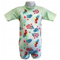 Costume de Baie   Inot pentru bebelusi si copii, Protectie Soare UPF50+, Mint Floral, Marimea 000 - 1