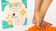 Covoras ortopedic pentru masaj, 1 piesa, model Lucky Paws, Portocaliu
