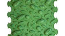 Covoras ortopedic pentru masaj, 1 piesa, model Pinecones, Verde menta