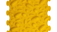Covoras ortopedic pentru masaj, 1 piesa, textura rigida, model Pinecones, Galben