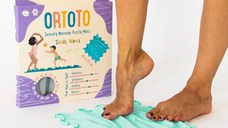 Covoras ortopedic pentru masaj, 1 piesa, textura rigida, model Sandy Waves, Turcoaz