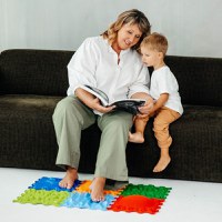 Covoras ortopedic, senzorial, set puzzle, 6 piese cu diferite texturi, Intensive Barefoot Path - 1