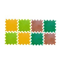 Covoras ortopedic, senzorial, set puzzle, 8 piese, model Grass Soft, Multicolor - 1