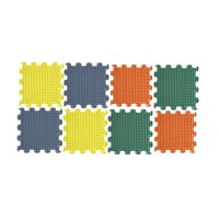 Covoras ortopedic, senzorial, set puzzle, 8 piese, model Spikes, textura moale, Multicolor - 1