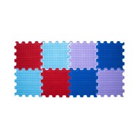 Covoras ortopedic, senzorial, set puzzle, 8 piese, model Spikes, textura rigida, Multicolor - 1