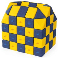 Cuburi CREATIVE Magnetice, JollyHeap, 100 cuburi, Galben-Albastru - 1