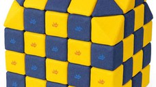 Cuburi CREATIVE Magnetice, JollyHeap, 100 cuburi, Galben-Albastru