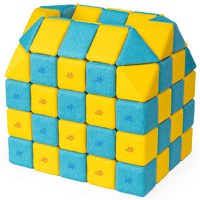 Cuburi CREATIVE Magnetice, JollyHeap, 100 cuburi, Galben-Bleu - 1