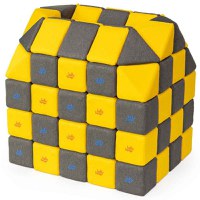 Cuburi CREATIVE Magnetice, JollyHeap, 100 cuburi, Galben-Gri Inchis - 1