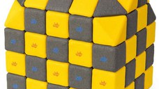 Cuburi CREATIVE Magnetice, JollyHeap, 100 cuburi, Galben-Gri Inchis