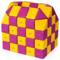 Cuburi CREATIVE Magnetice, JollyHeap, 100 cuburi, Galben-Roz - 1