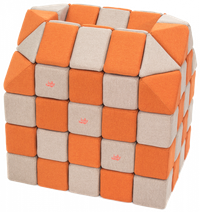Cuburi CREATIVE Magnetice, JollyHeap, 100 cuburi, Gri-Portocaliu - 1