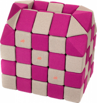 Cuburi CREATIVE Magnetice, JollyHeap, 100 cuburi, Gri-Roz - 1