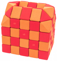 Cuburi CREATIVE Magnetice, JollyHeap, 100 cuburi, Rosu-Portocaliu - 1