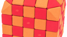 Cuburi CREATIVE Magnetice, JollyHeap, 100 cuburi, Rosu-Portocaliu