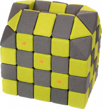 Cuburi CREATIVE Magnetice, JollyHeap, 100 cuburi, Verde-Gri Inchis - 1