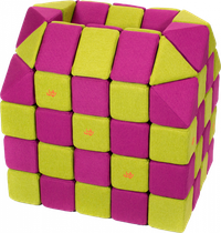 Cuburi CREATIVE Magnetice, JollyHeap, 100 cuburi, Verde-Roz - 1