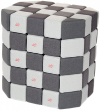 Cuburi Magnetice Basic de joaca, JollyHeap, 100 cuburi, Alb Fildes-Gri Inchis - 1