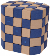 Cuburi Magnetice Basic de joaca, JollyHeap, 100 cuburi, Bej-Albastru - 1