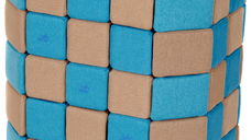 Cuburi Magnetice Basic de joaca, JollyHeap, 100 cuburi, Bej-Bleu