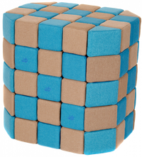 Cuburi Magnetice Basic de joaca, JollyHeap, 100 cuburi, Bej-Bleu - 1